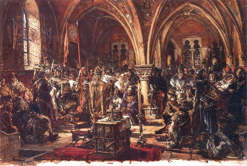 Jan Matejko The First Sejm in leczyca. Recording of laws. A.D. 1182.